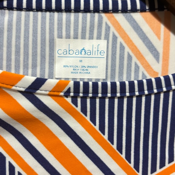 Cabana Life Blue and Orange Long Sleeve Dress - Picture 5 of 5